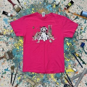Delta Pro Weight Puppy Garden Graphic Tee Pink Regular